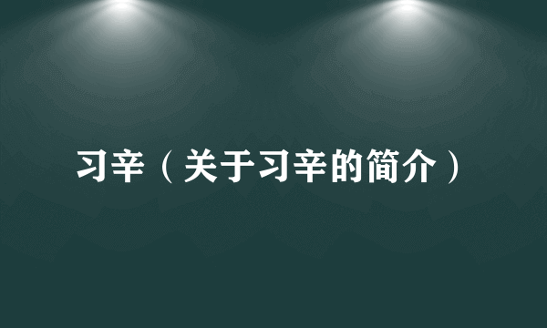 习辛（关于习辛的简介）