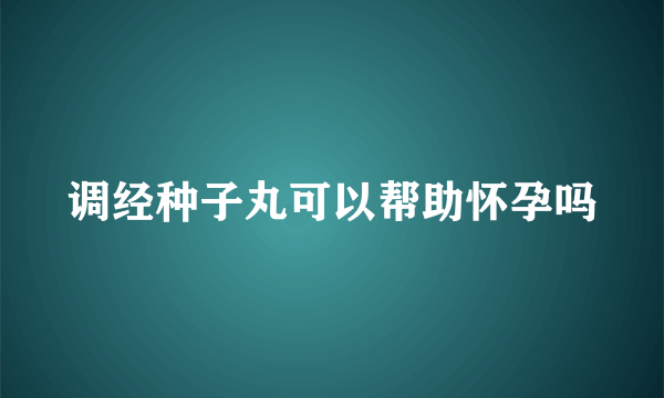 调经种子丸可以帮助怀孕吗