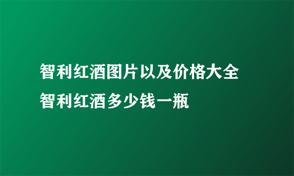 智利红酒图片以及价格大全 智利红酒多少钱一瓶