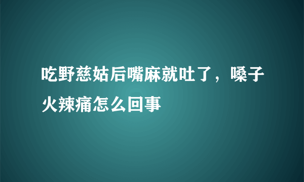 吃野慈姑后嘴麻就吐了，嗓子火辣痛怎么回事