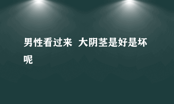 男性看过来  大阴茎是好是坏呢