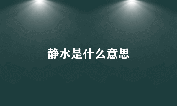 静水是什么意思