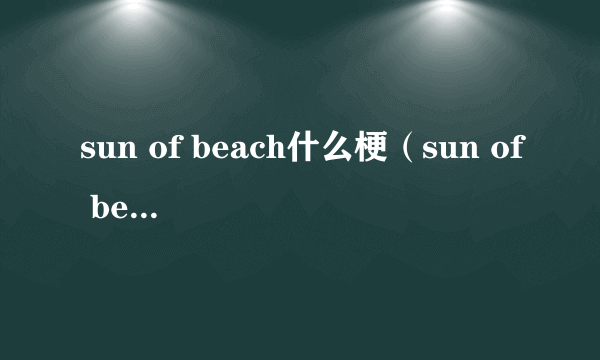 sun of beach什么梗（sun of beach）