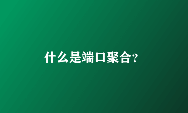 什么是端口聚合？