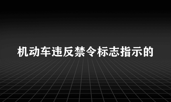 机动车违反禁令标志指示的