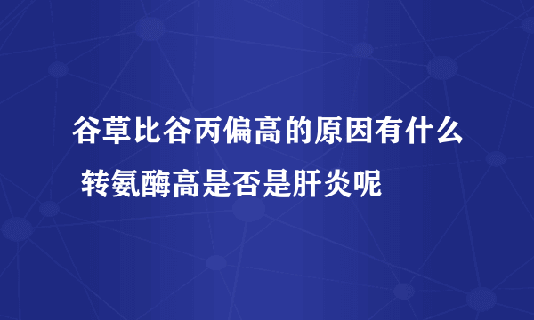 谷草比谷丙偏高的原因有什么 转氨酶高是否是肝炎呢