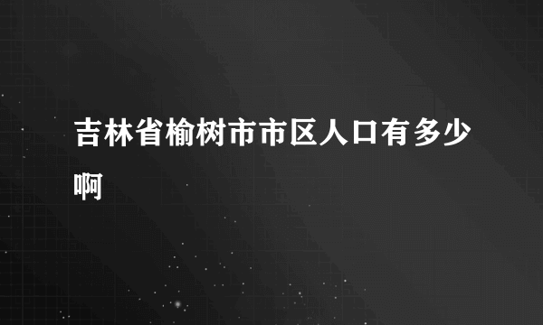 吉林省榆树市市区人口有多少啊