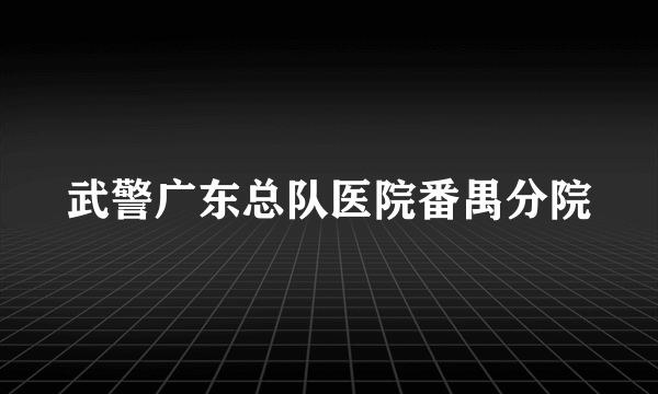 武警广东总队医院番禺分院