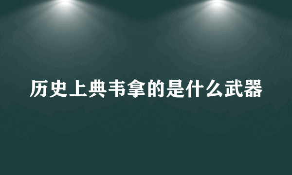 历史上典韦拿的是什么武器