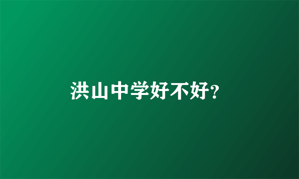 洪山中学好不好？