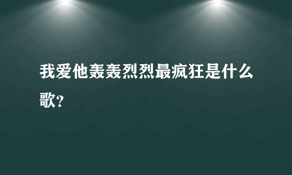 我爱他轰轰烈烈最疯狂是什么歌？