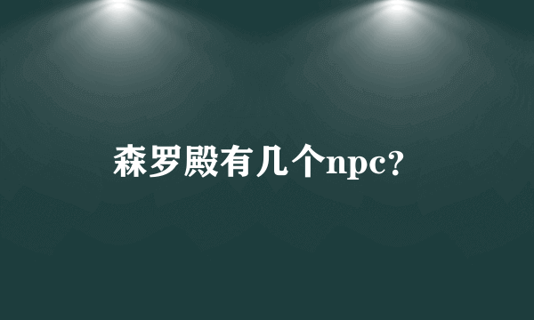 森罗殿有几个npc？