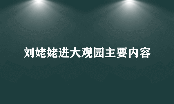 刘姥姥进大观园主要内容