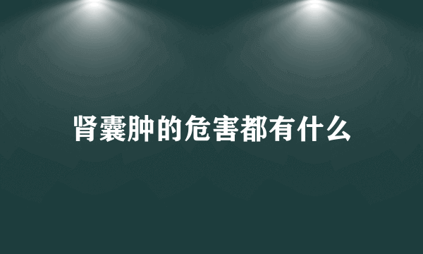 肾囊肿的危害都有什么