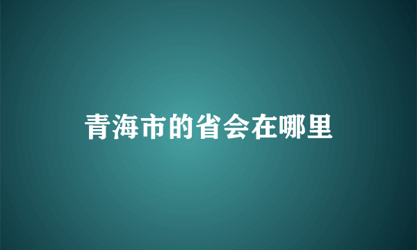 青海市的省会在哪里