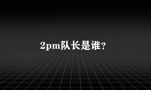 2pm队长是谁？