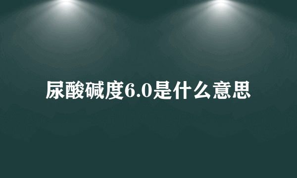 尿酸碱度6.0是什么意思