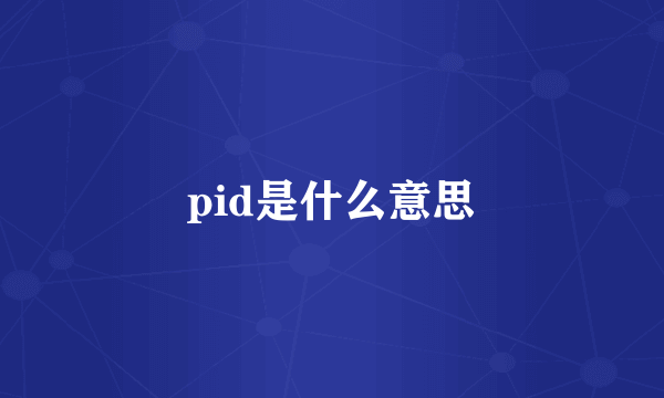 pid是什么意思