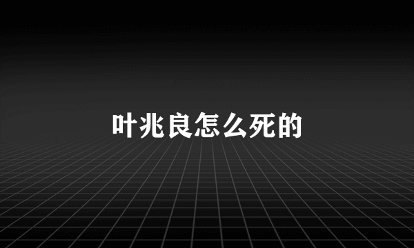 叶兆良怎么死的