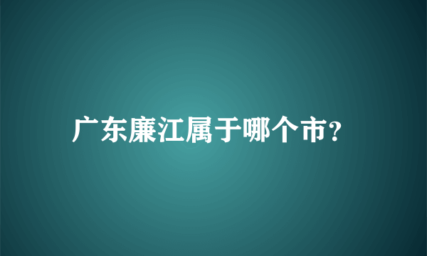 广东廉江属于哪个市？