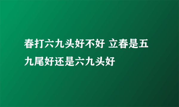 春打六九头好不好 立春是五九尾好还是六九头好