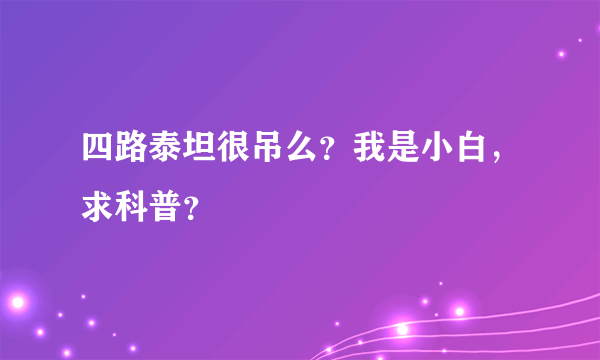 四路泰坦很吊么？我是小白，求科普？