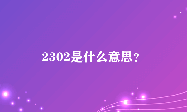 2302是什么意思？