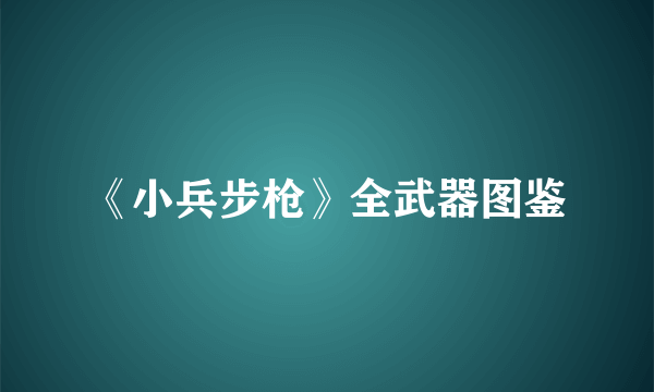 《小兵步枪》全武器图鉴