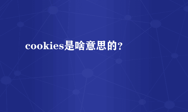 cookies是啥意思的？