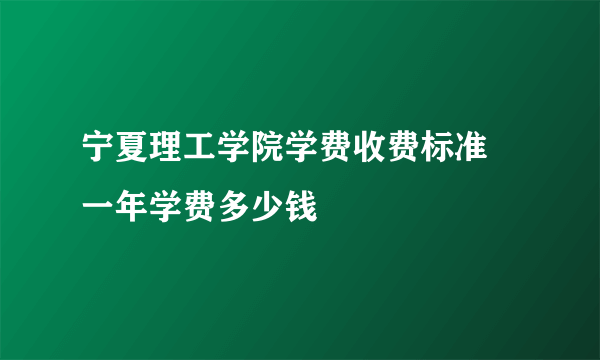 宁夏理工学院学费收费标准 一年学费多少钱