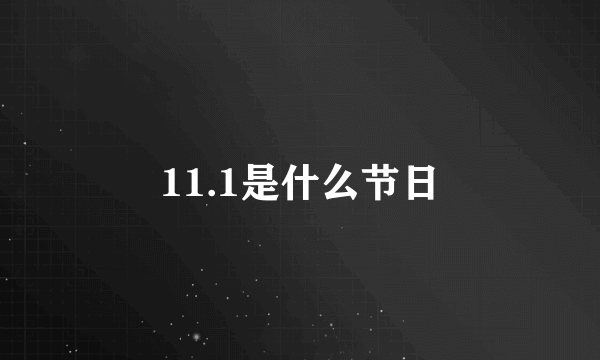 11.1是什么节日