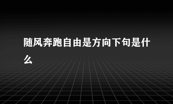 随风奔跑自由是方向下句是什么