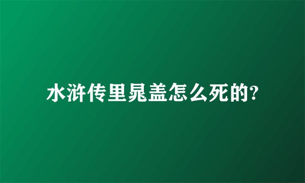 水浒传里晁盖怎么死的?