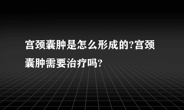 宫颈囊肿是怎么形成的?宫颈囊肿需要治疗吗?