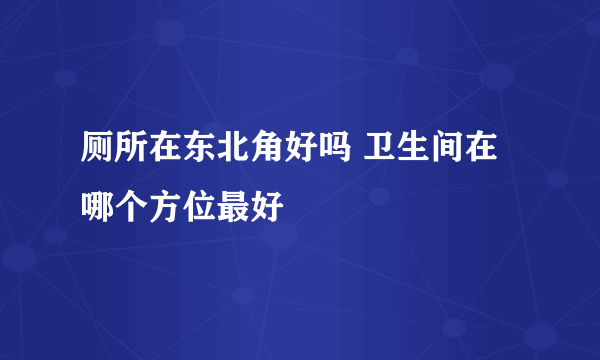 厕所在东北角好吗 卫生间在哪个方位最好