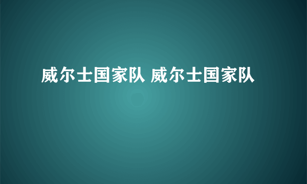 威尔士国家队 威尔士国家队