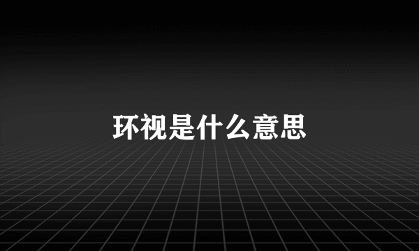 环视是什么意思