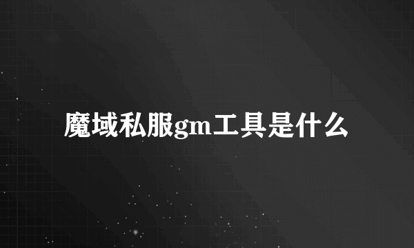 魔域私服gm工具是什么