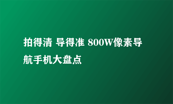 拍得清 导得准 800W像素导航手机大盘点