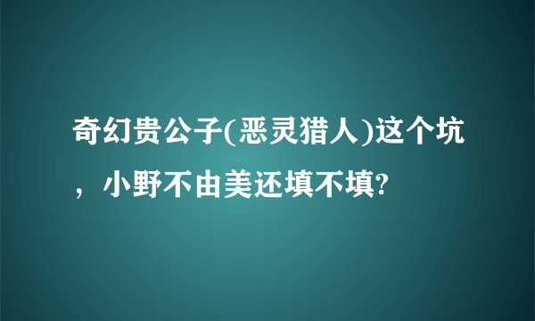 奇幻贵公子(恶灵猎人)这个坑，小野不由美还填不填?