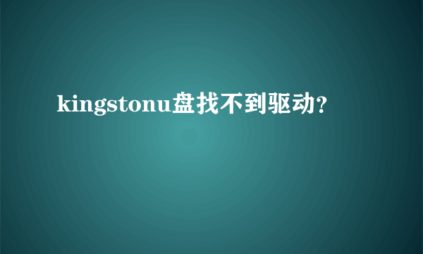 kingstonu盘找不到驱动？