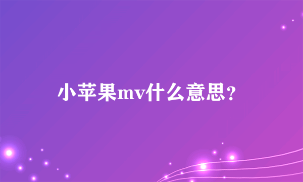 小苹果mv什么意思？