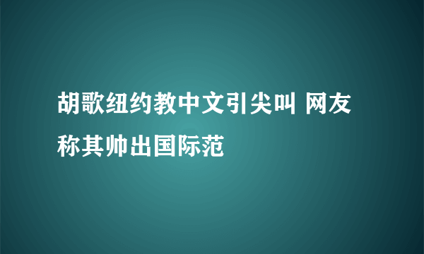 胡歌纽约教中文引尖叫 网友称其帅出国际范