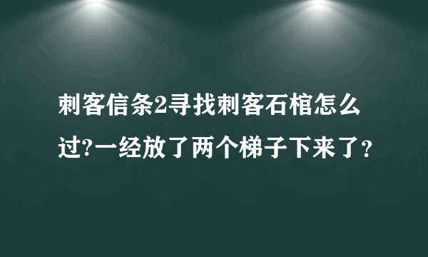 刺客信条2寻找刺客石棺怎么过?一经放了两个梯子下来了？