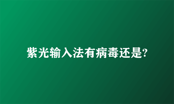 紫光输入法有病毒还是?