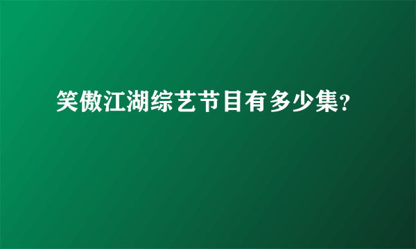 笑傲江湖综艺节目有多少集？