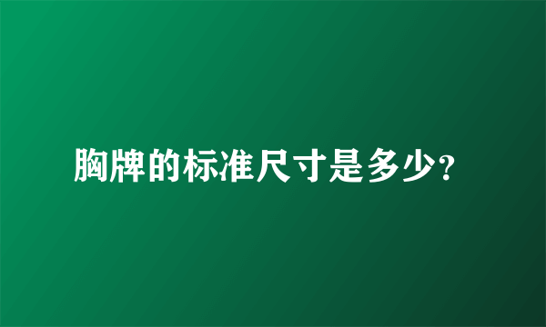 胸牌的标准尺寸是多少？