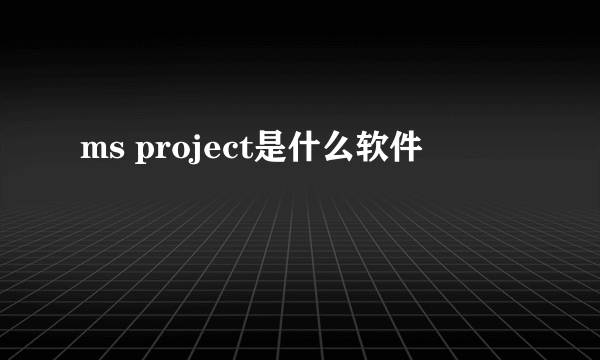 ms project是什么软件