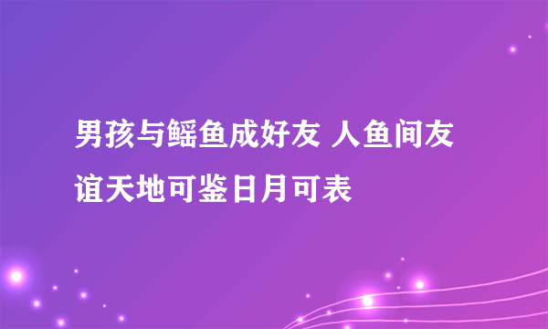 男孩与鳐鱼成好友 人鱼间友谊天地可鉴日月可表