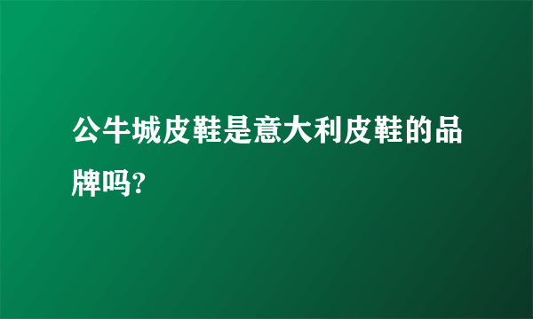 公牛城皮鞋是意大利皮鞋的品牌吗?